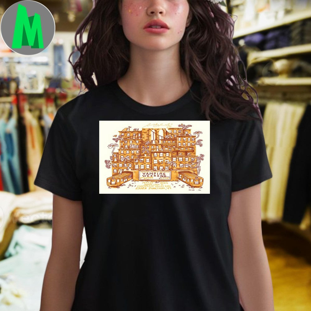 Vampire Weekend May 27 2025 Champlain Valley Expo Concert T-Shirt Live Performance Graphic Tee Tour Merch