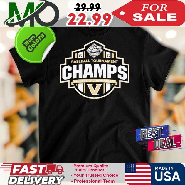 Vanderbilt Commodores 2025 SEC Baseball Conference Tournament Champions Locker Room Youth Fan T-Shirt – Blue 84 Commemorative Apparel