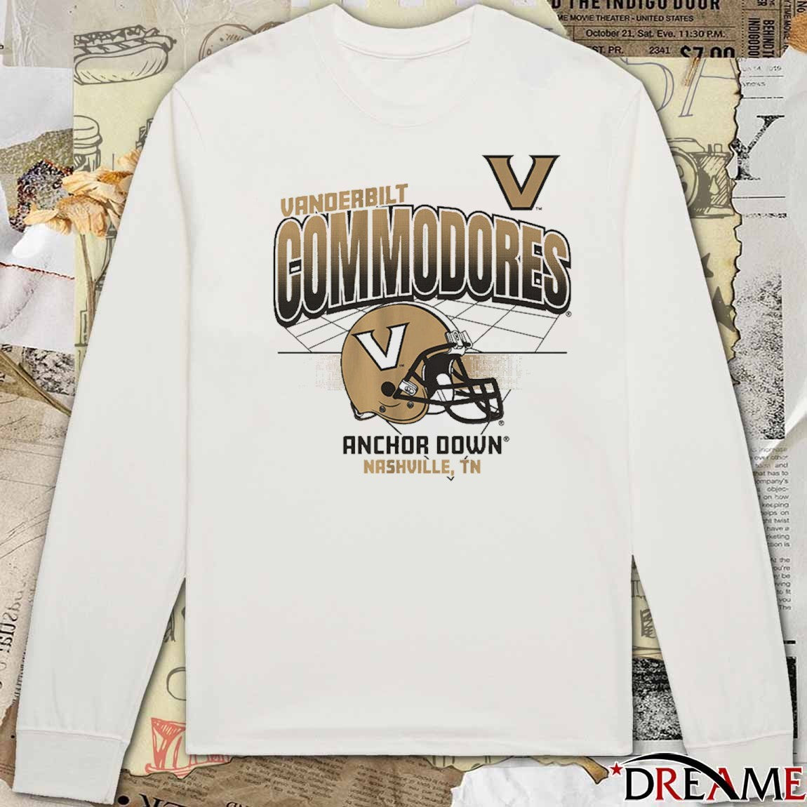 Vanderbilt Commodores Anchor Down Nashville TN Helmet Grid NCAA 2025 t-shirt