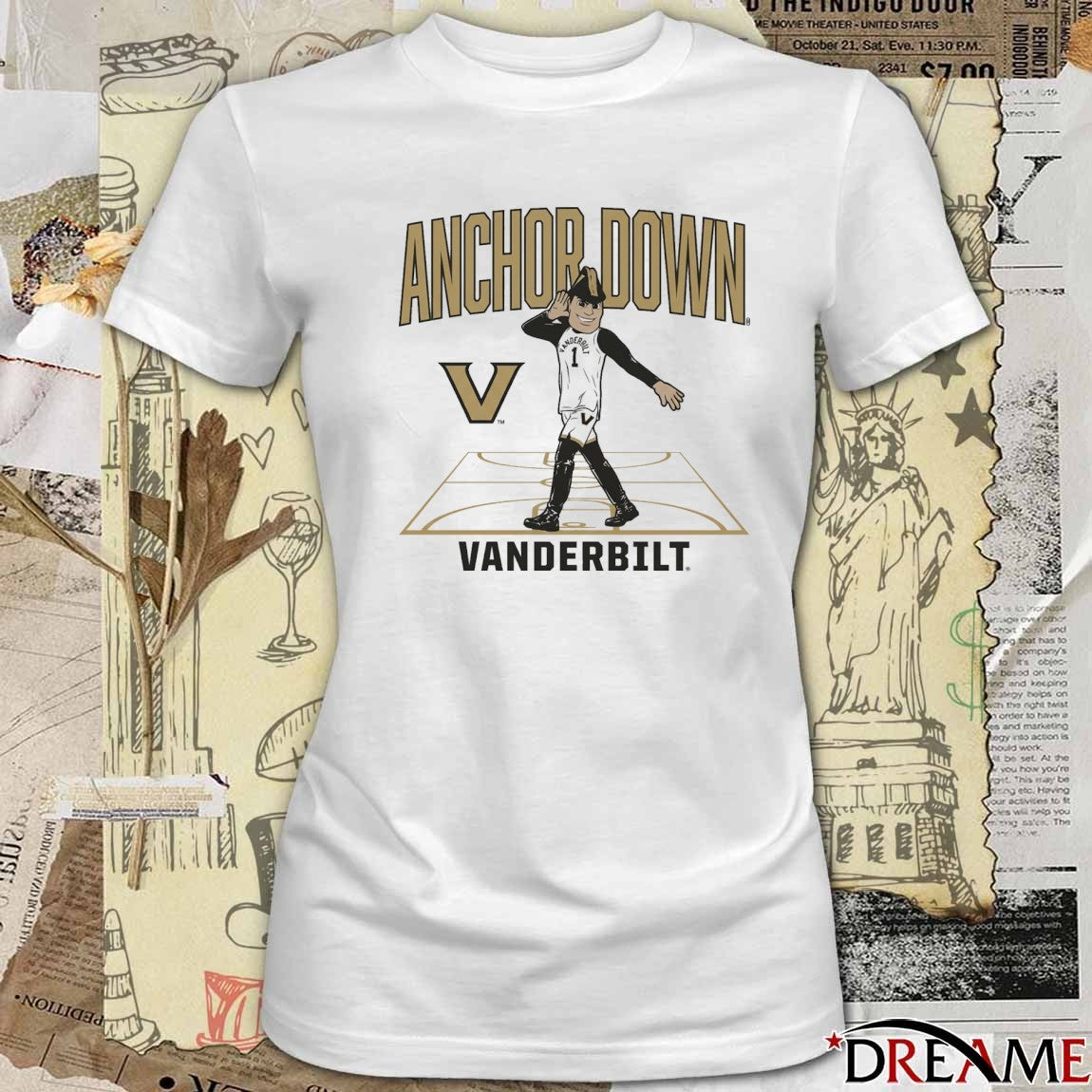 Vanderbilt Commodores Basketball Anchor Down Mascot Court t-shirt