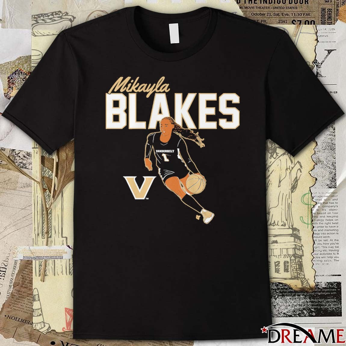 Vanderbilt Commodores Basketball Mikayla Blakes Name Pose t-shirt