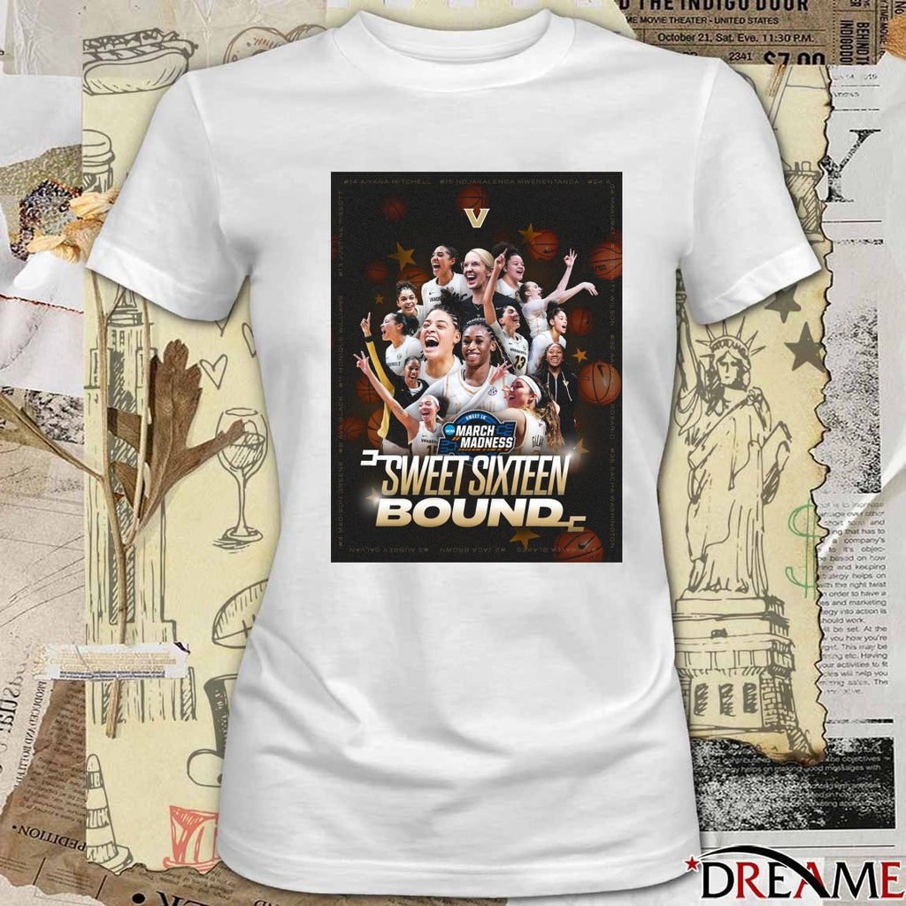 Vanderbilt Commodores WBB NCAA Sweet Sixteen Bound 2026 Poster t-shirt