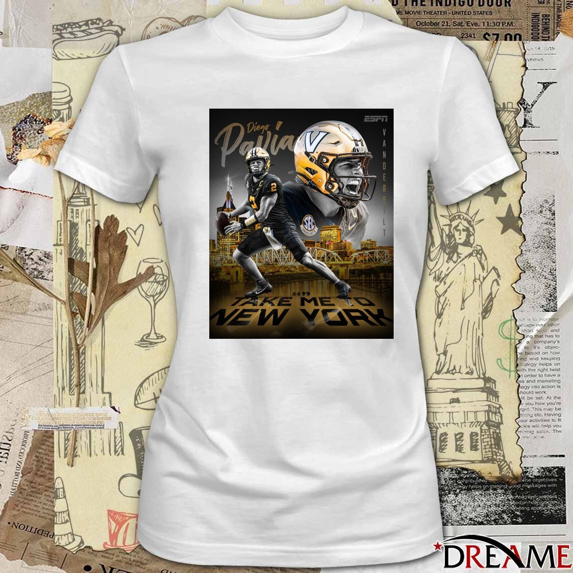 Vanderbilt Diego Pavia Take Me To New York 2025 Poster t-shirt