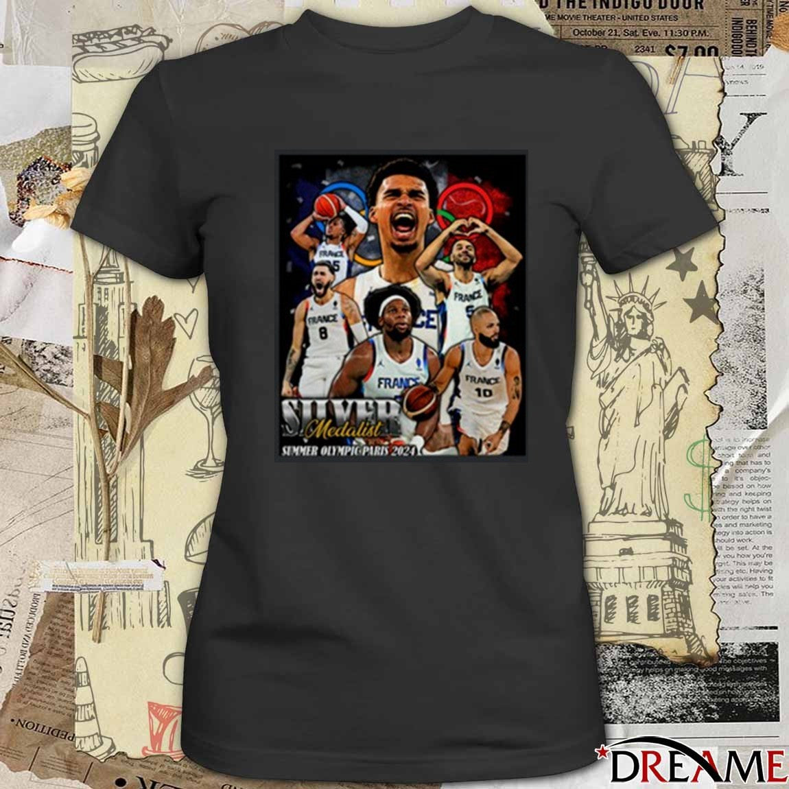Victor Wembanyama Silver Medalist Semmer Olympic Paris t-shirt