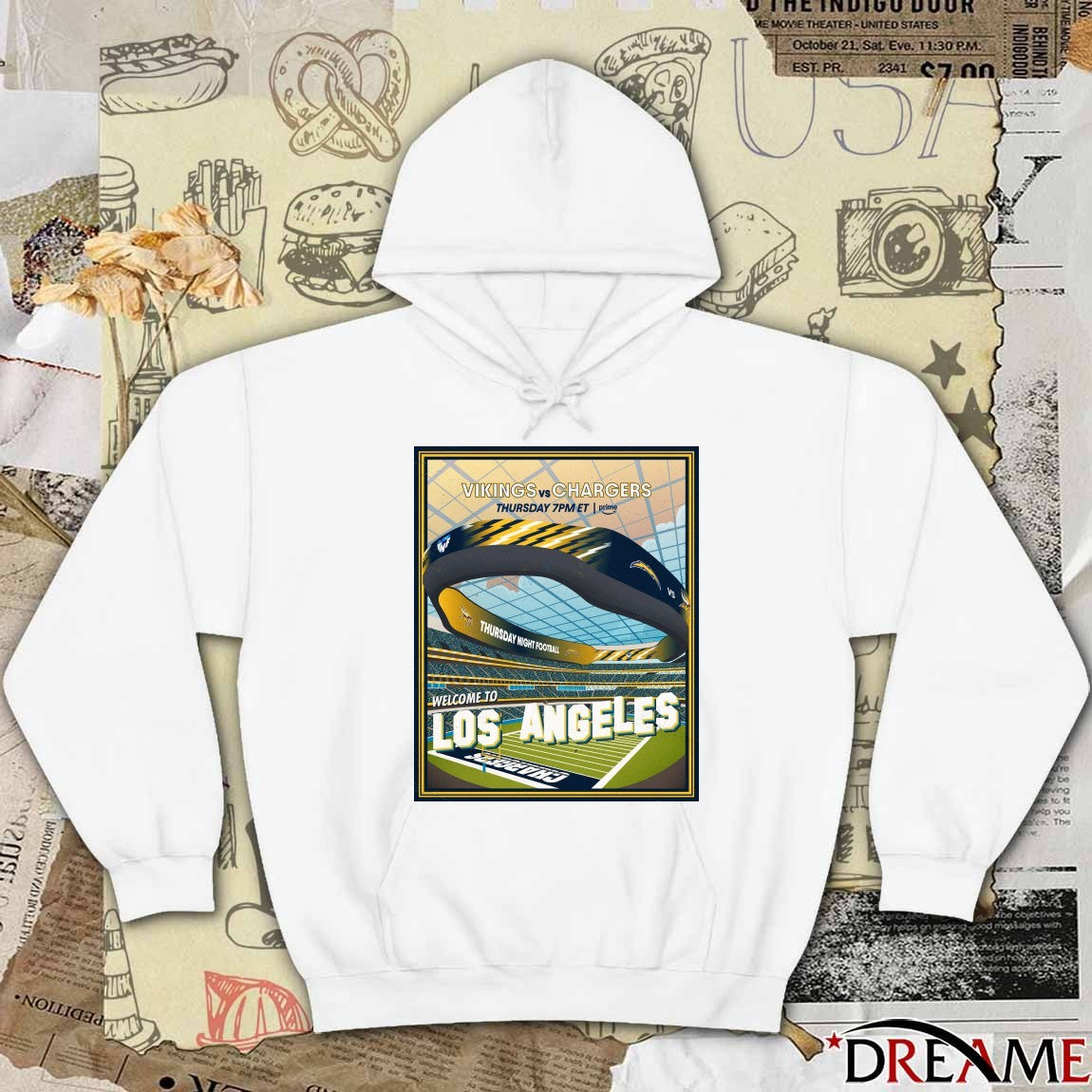Vikings Vs Chargers Thursday Night Football Welcome To Los Angeles 2025 Poster t-shirt