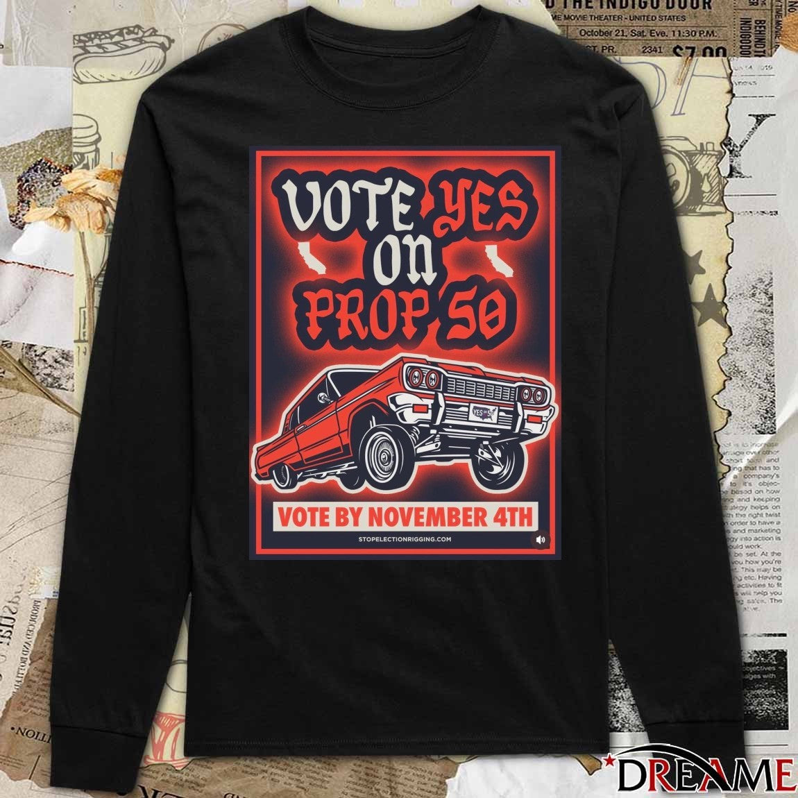 Vote Yes On Prop 50 Vote By November 4th 2025 Car Poster t-shirt