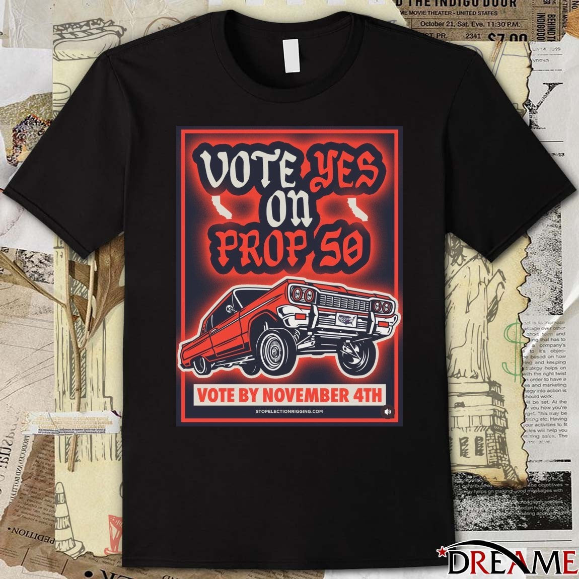Vote Yes On Prop 50 Vote By November 4th 2025 Car Poster t-shirt