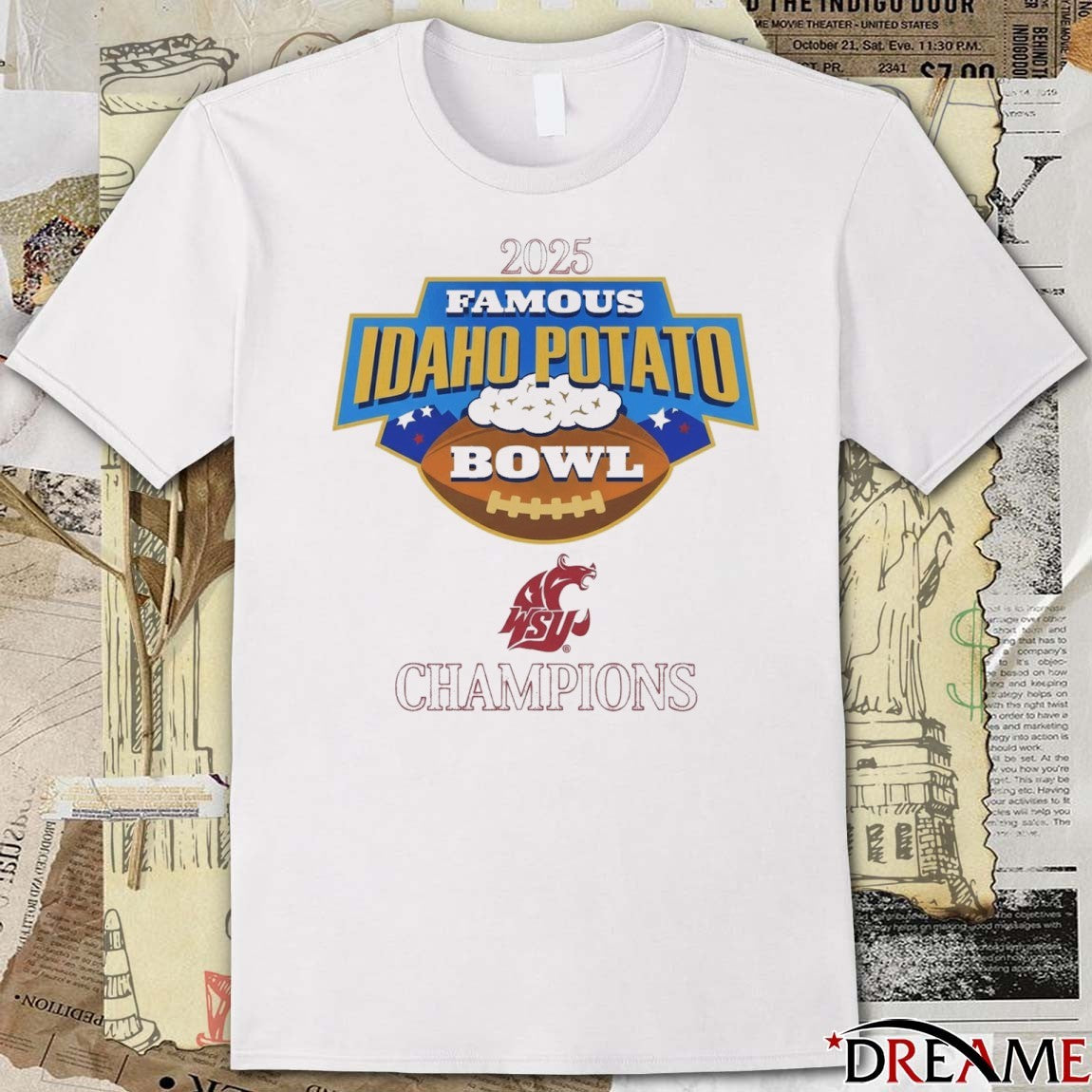 WSU Washington State Cougars 2025 Famous Idaho Potato Bowl Champions t-shirt