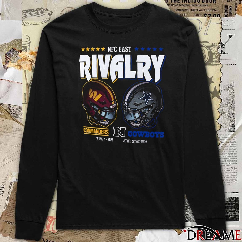 Washington Commanders Vs Dallas Cowboys 2025 NFC East Rivalry Week 7 2025 AT&T Stadium t-shirt