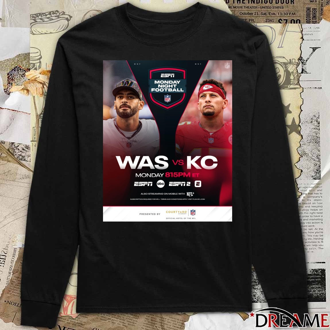 Washington Commanders Vs Kansas City Chiefs ESPN Monday Night Football Week 8 2025 Poster t-shirt