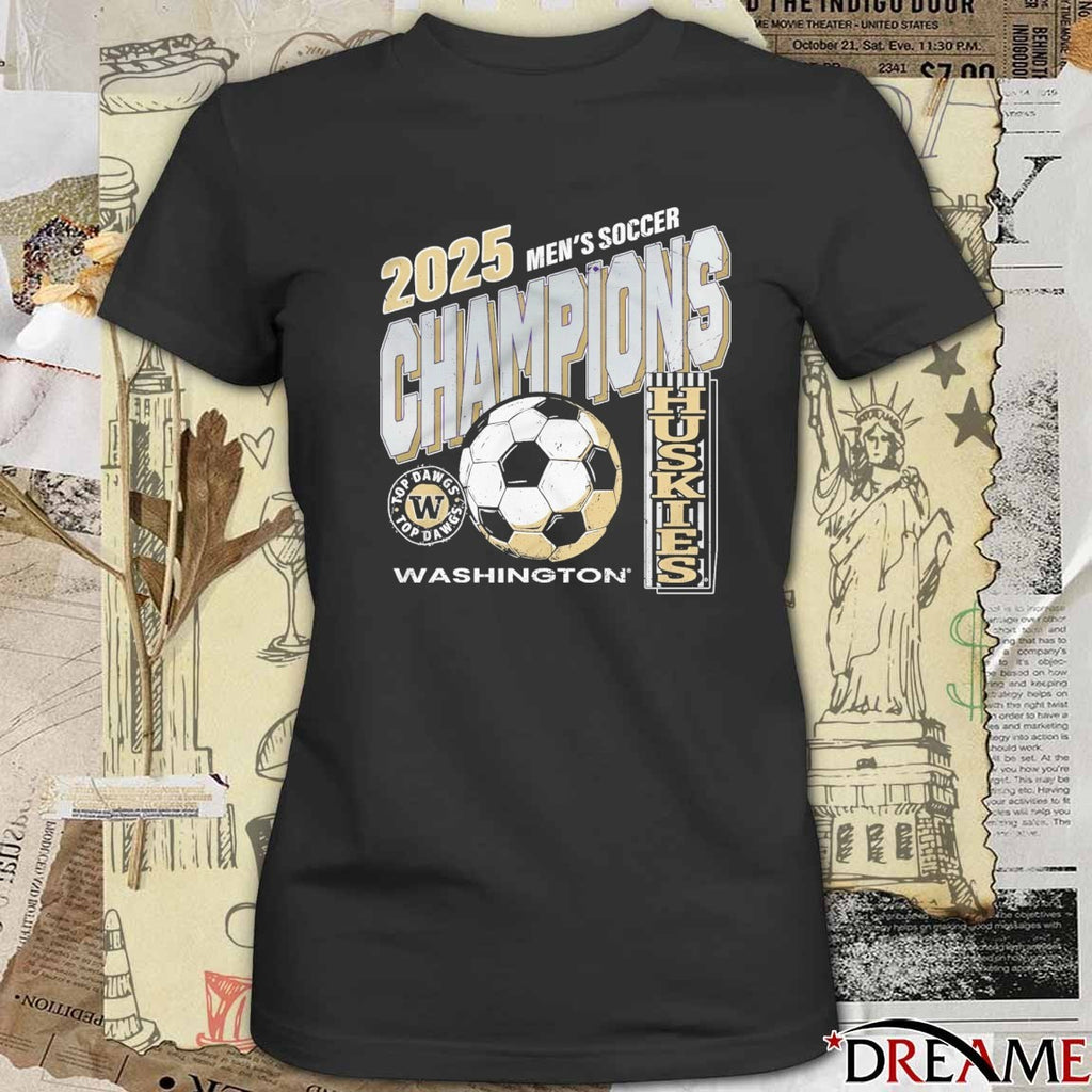 Washington Huskies 2025 Men’s Soccer Champions Top Dawgs t-shirt