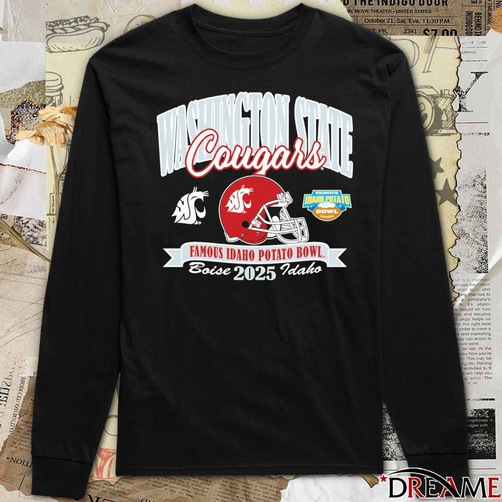Washington State Cougars Football 2025 Famous Idaho Potato Bowl Bound Boise Idaho Helmet t-shirt