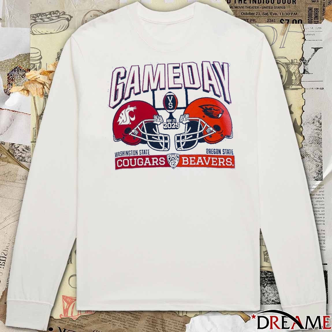 Washington State Cougars Vs Oregon State Beavers Pac 12 Gameday November 29, 2025 Helmet t-shirt