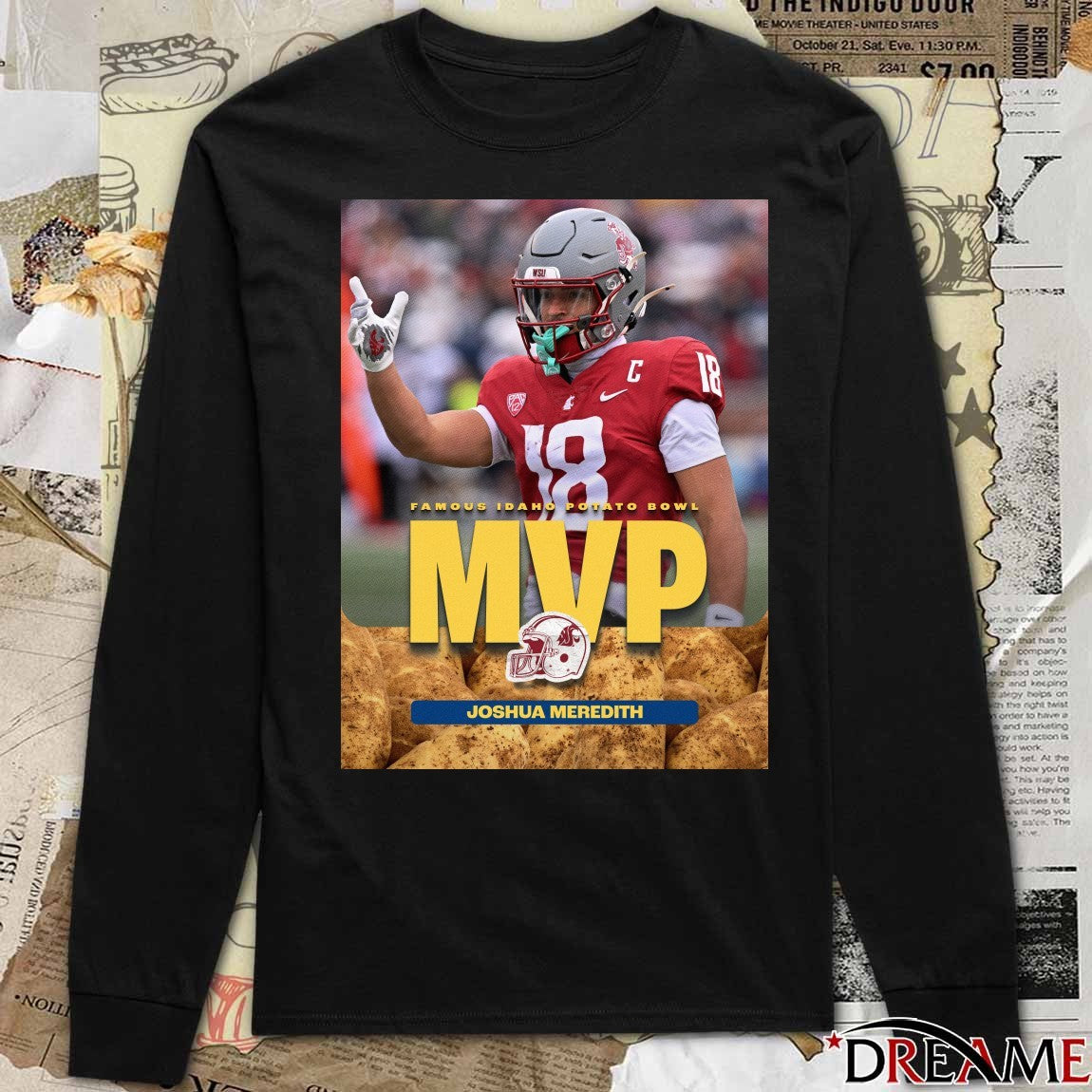 Washington State Famous Idaho Potato Bowl Champions MVP Joshua Meredith Poster t-shirt