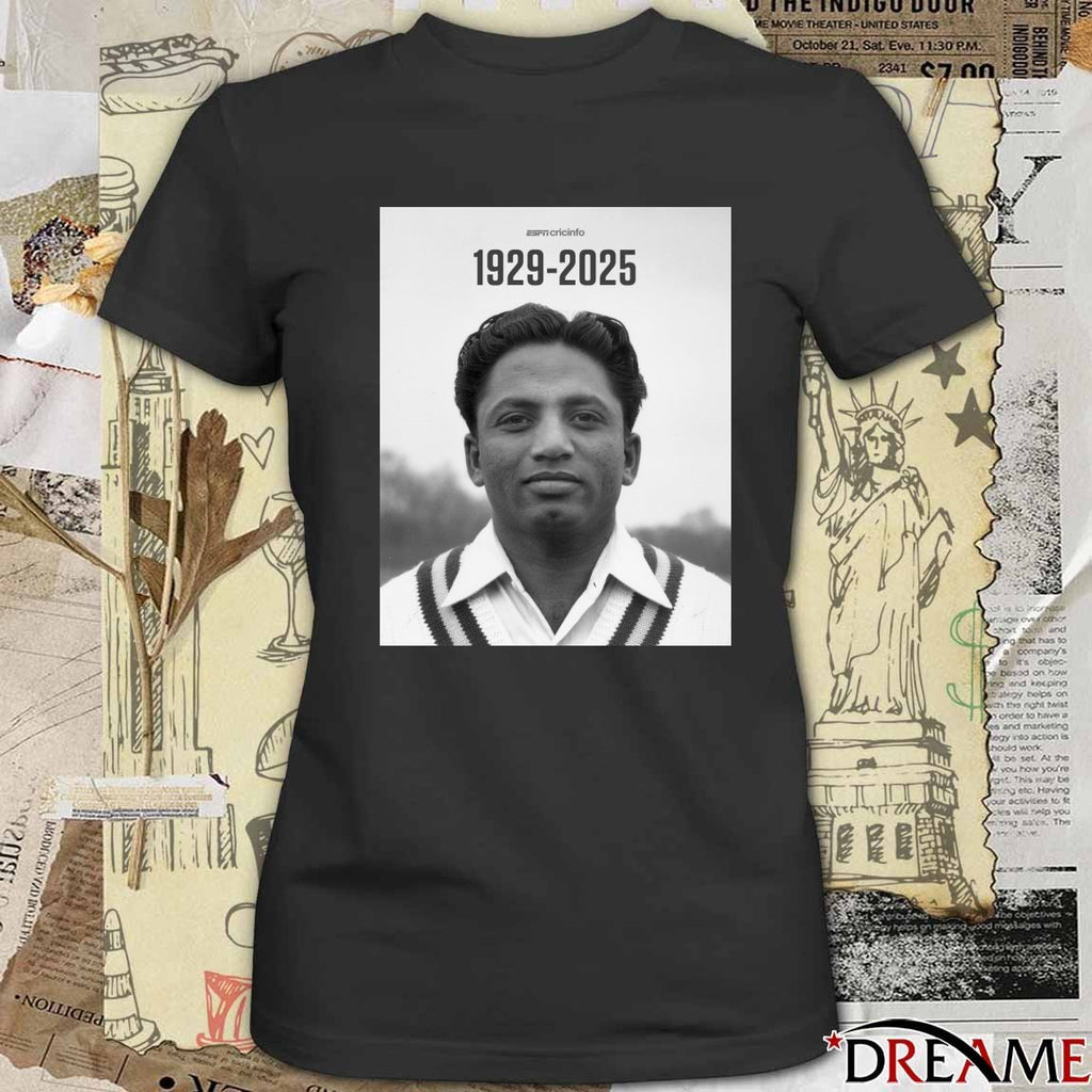 Wazir Mohammad Has Died At The Age Of 95 1929 – 2025 ESPNcricinfo Poster t-shirt