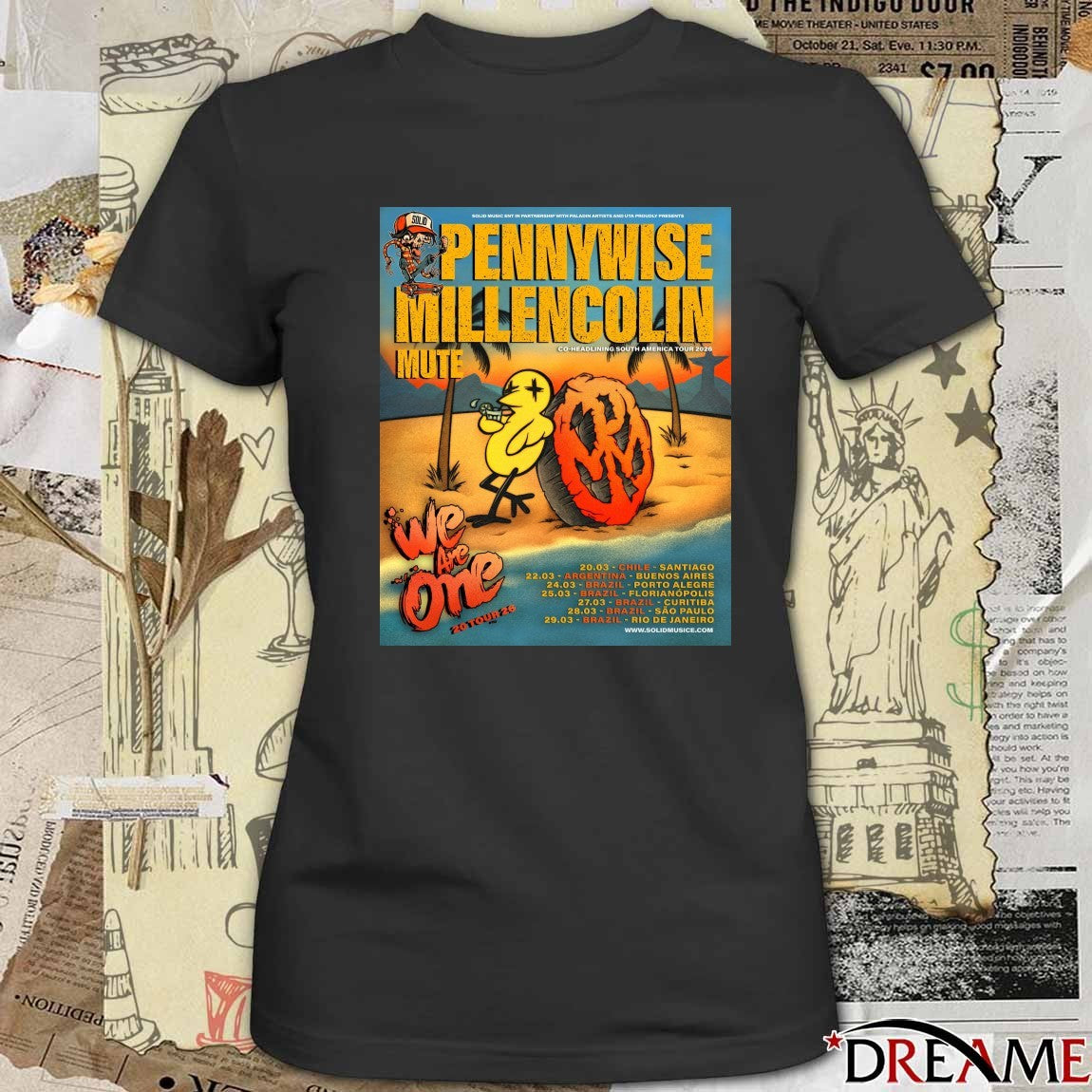 We Are One South America 2026 Pennywise and Millencolin March 20-29, 2026 Poster t-shirt