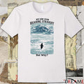 We Saw Him Heading Straight By Why Penguin t-shirt