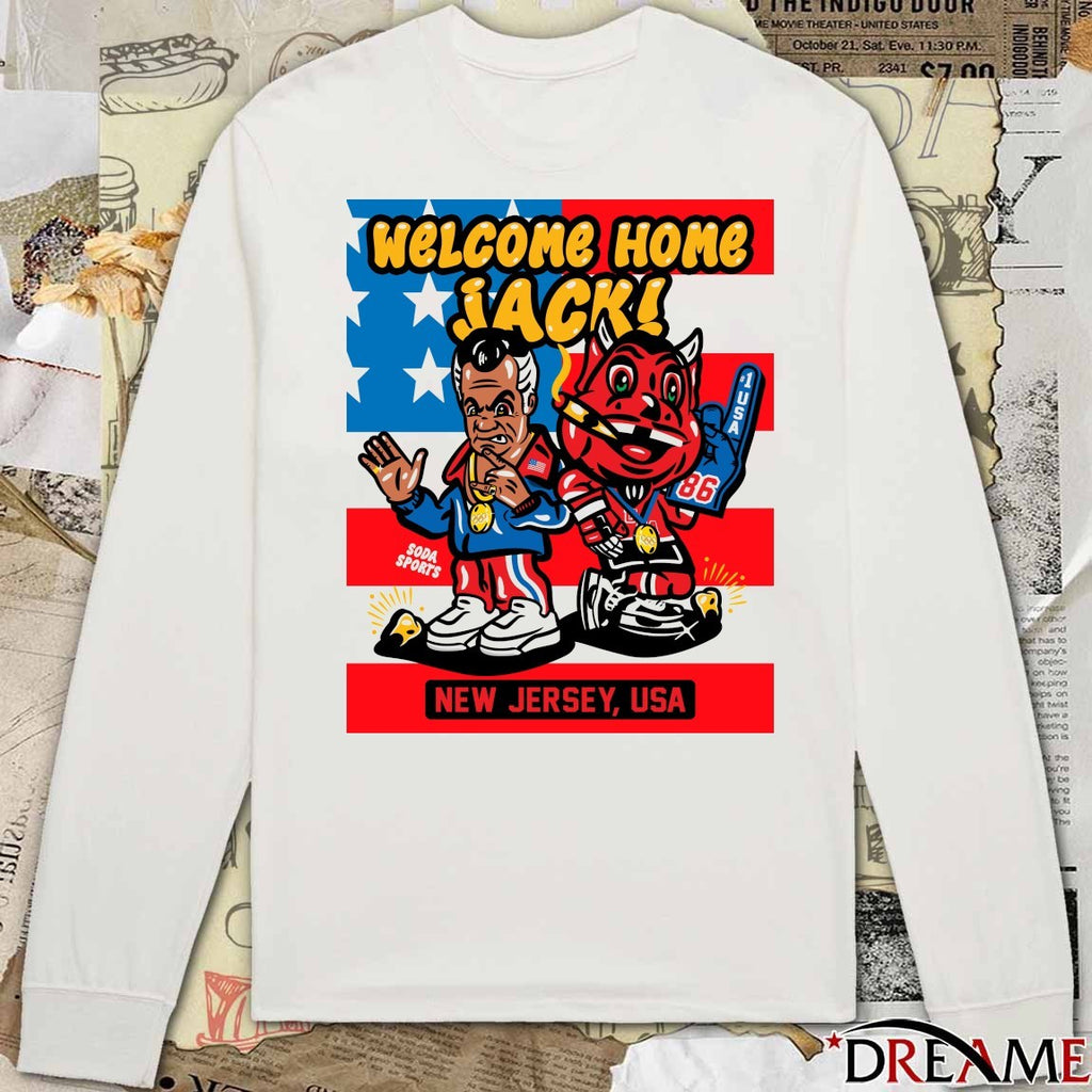 Welcome Home Jack New Jersey USA Jack Hughes And Mascots t-shirt