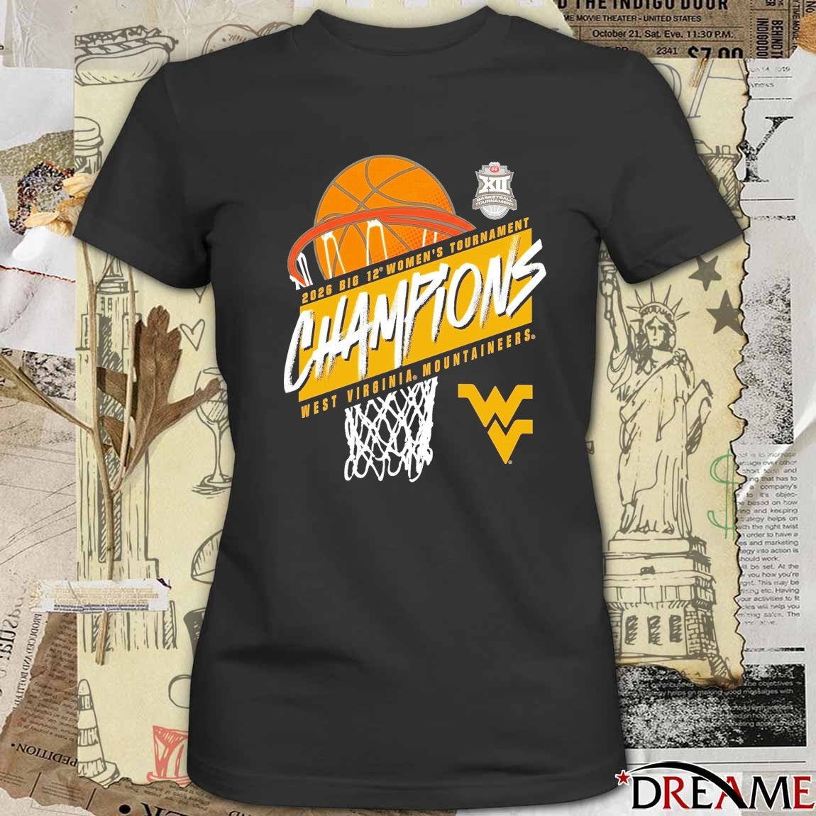 West Virginia Mountaineers 2026 Big 12 Women’s Basketball Tournament Champions t-shirt