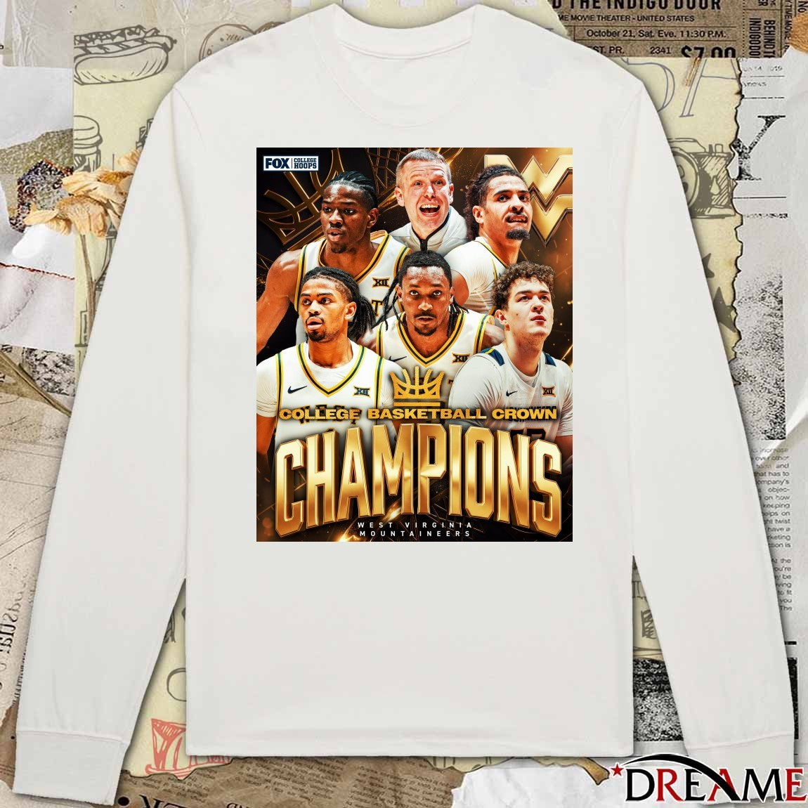 West Virginia Mountaineers College Basketball Crown Champions 2026 Poster t-shirt
