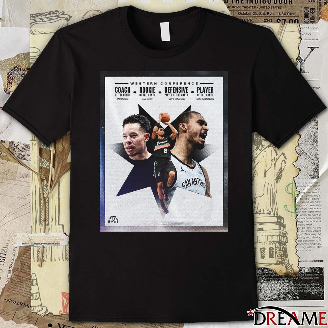Western Conference Player, Rookie and Coach of the Month honors Poster t-shirt