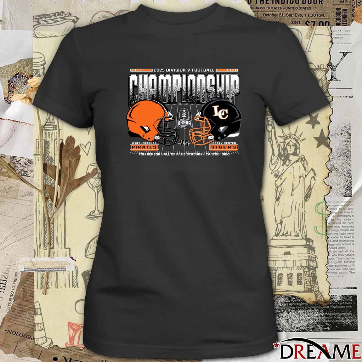 Wheelersburg Pirates Vs Liberty Center Tigers 2025 OHSAA Football Division 5 H2H State Championship t-shirt