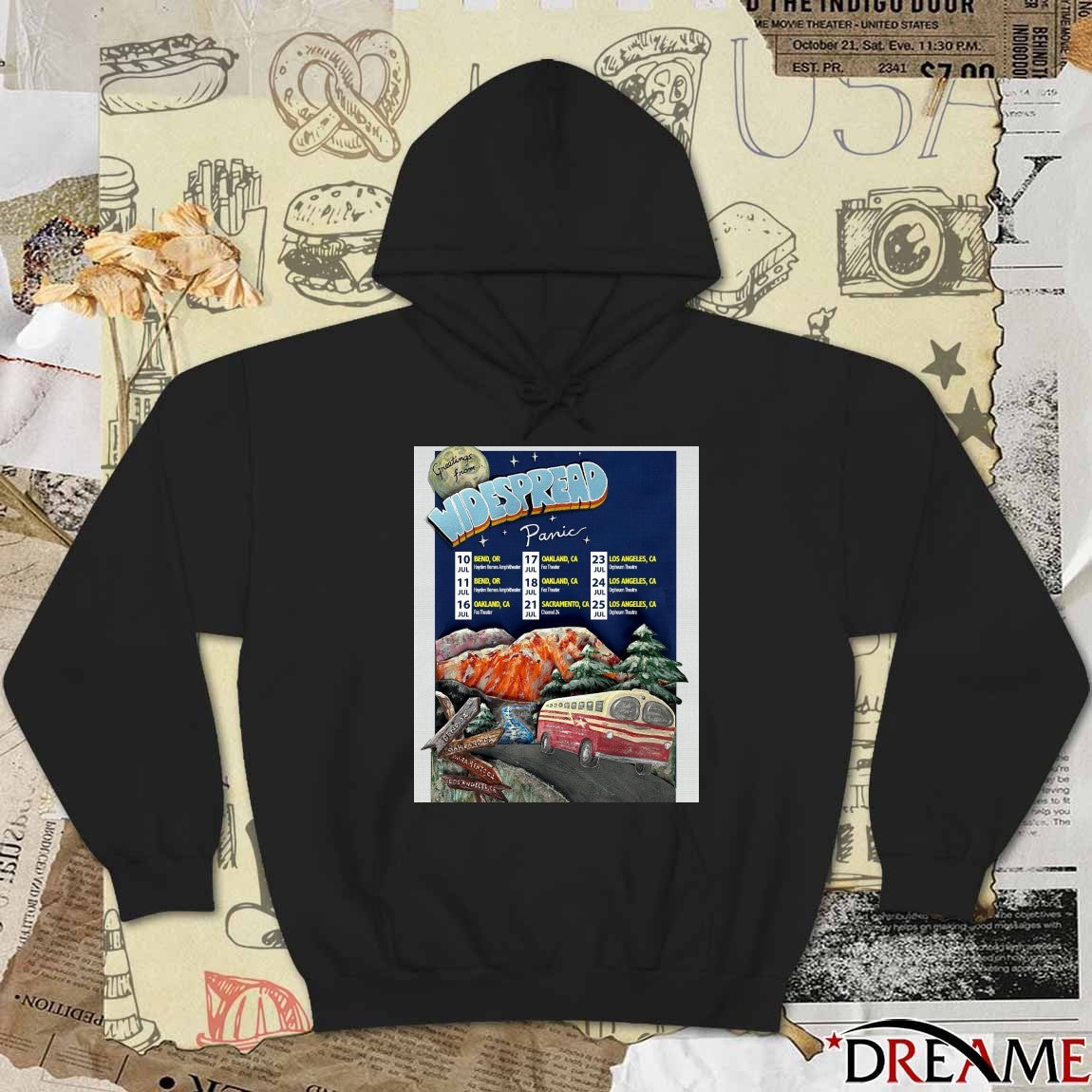 Widespread Panic Concert Tour Dates In July For Locations In Oregon And California Poster t-shirt