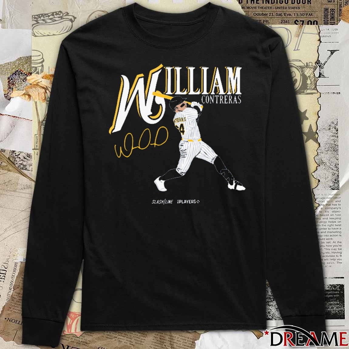 William Contreras Milwaukee Brewers MLB Slash Line Signature t-shirt