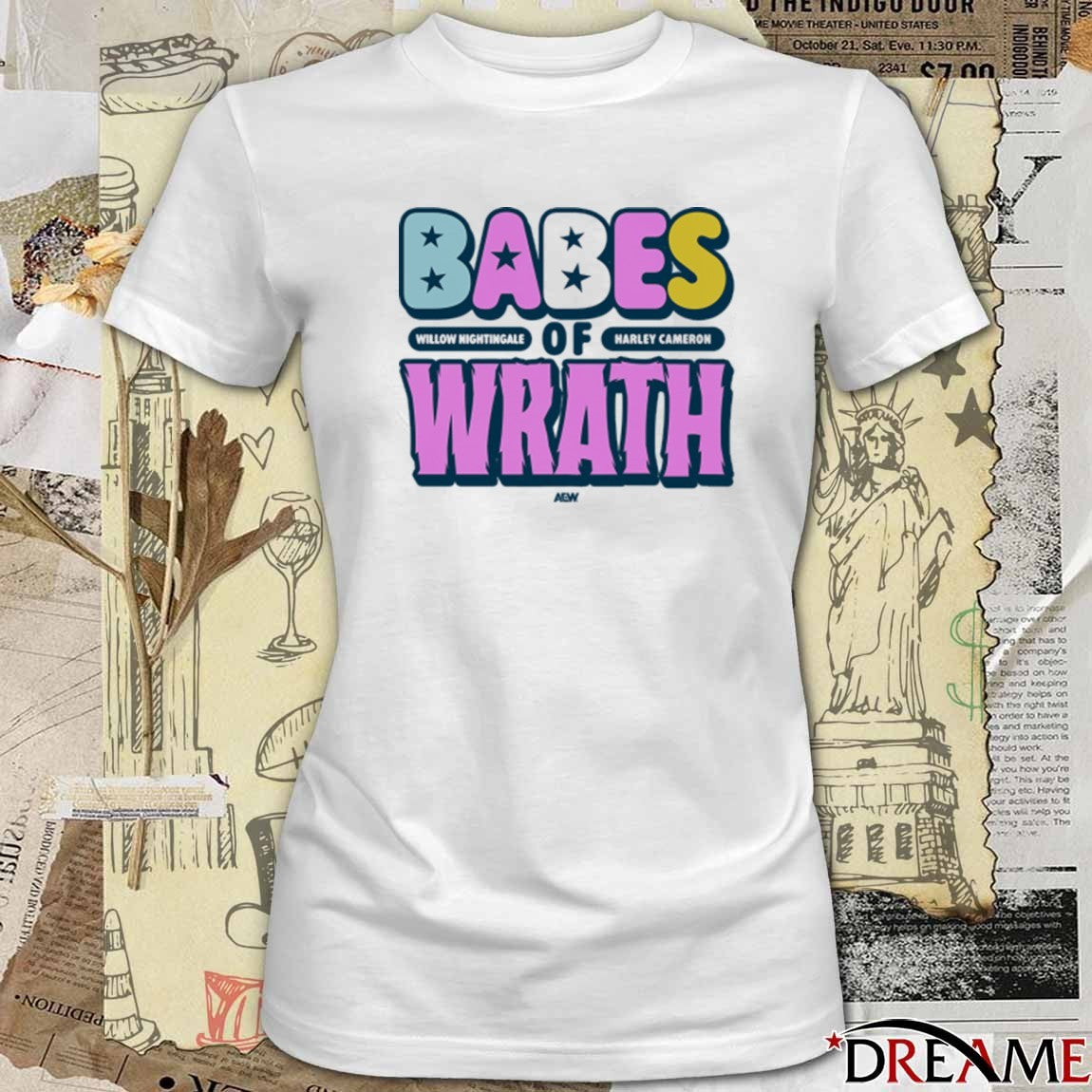 Willow Nightingale and Harley Cameron Babes of Wrath AEW 2025 t-shirt