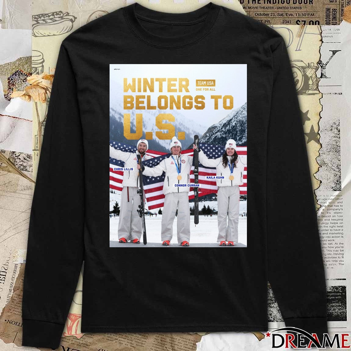 Winter Belongs To US Team USA One For All Chris Lillis, Connor Curran and Kaila Kuhn Poster t-shirt