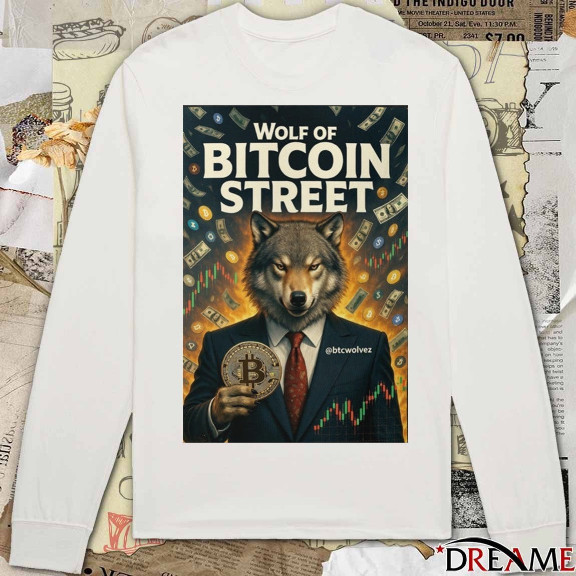 Wolf Of Bitcoin Street Wolf of Wall Street t-shirt