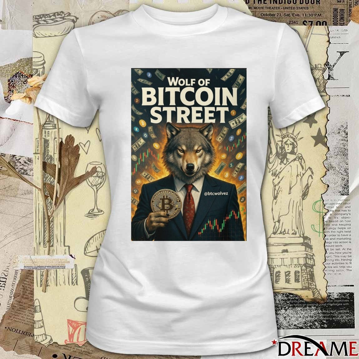 Wolf Of Bitcoin Street Wolf of Wall Street t-shirt