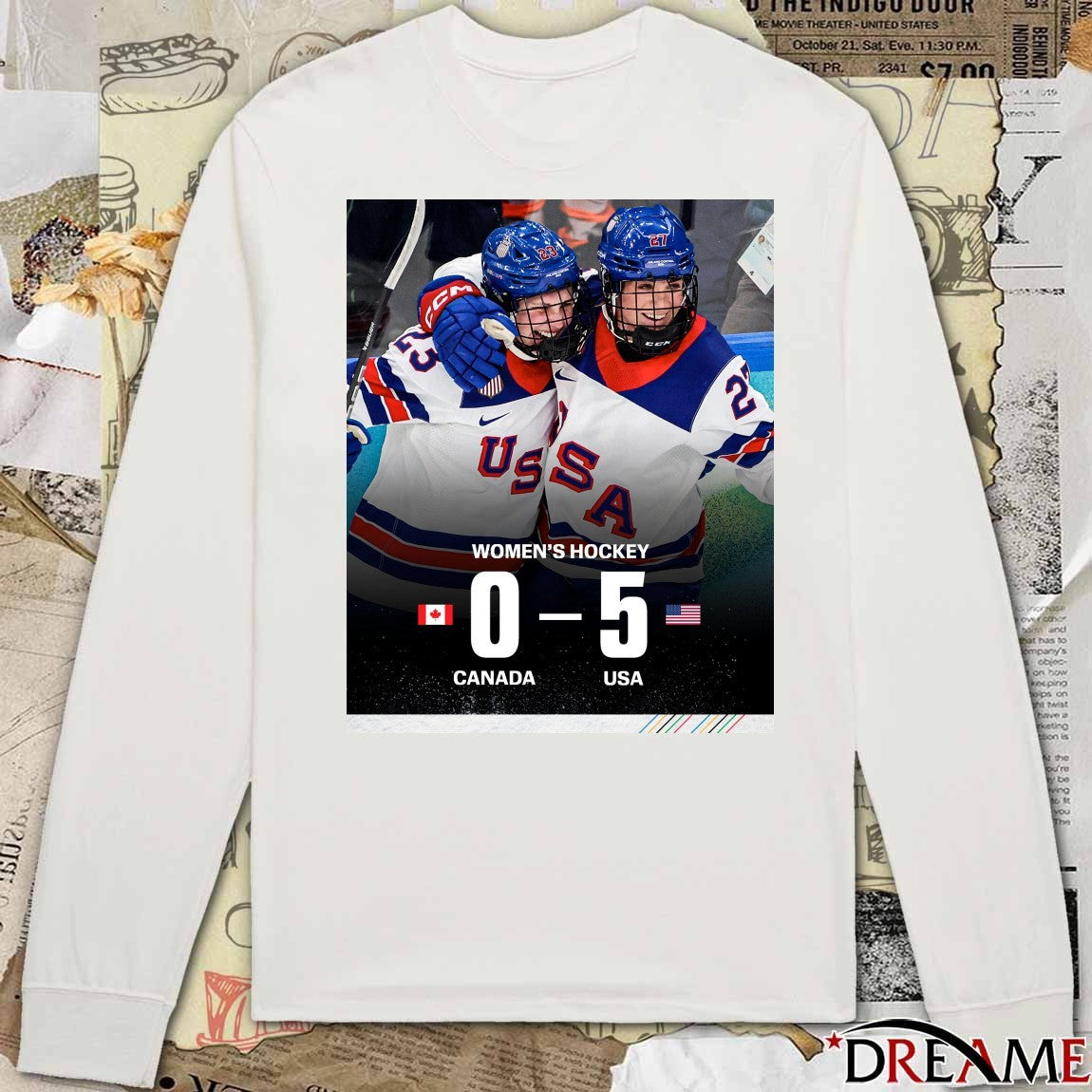 Women’s Hockey Final Score Canada 0 – 5 USA Milan Cortina 2026 Poster t-shirt