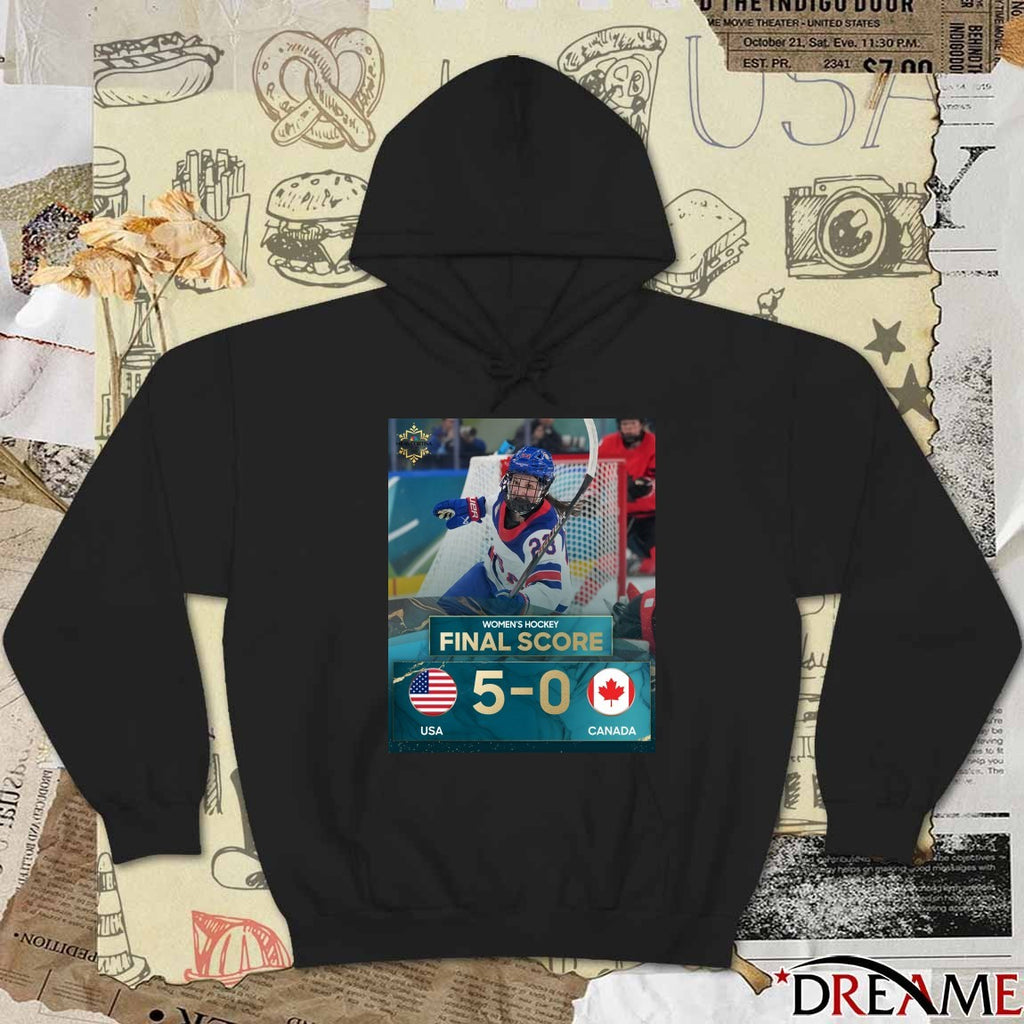 Women’s Hockey Final Score USA 5 – 0 Canada Milan Cortina 2026 Poster t-shirt