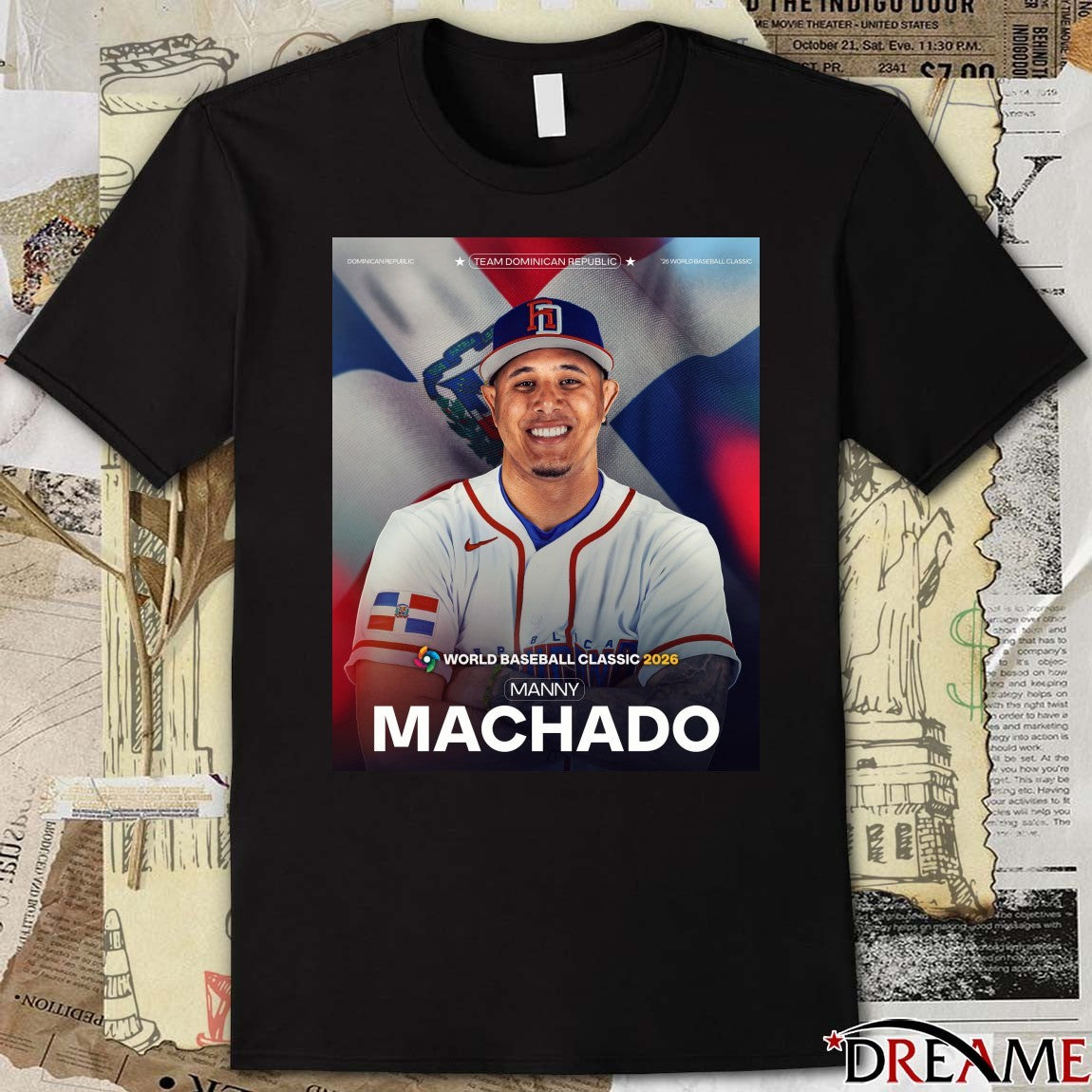 World Baseball Classic 2026 Manny Machado Team Dominican Republic Poster t-shirt