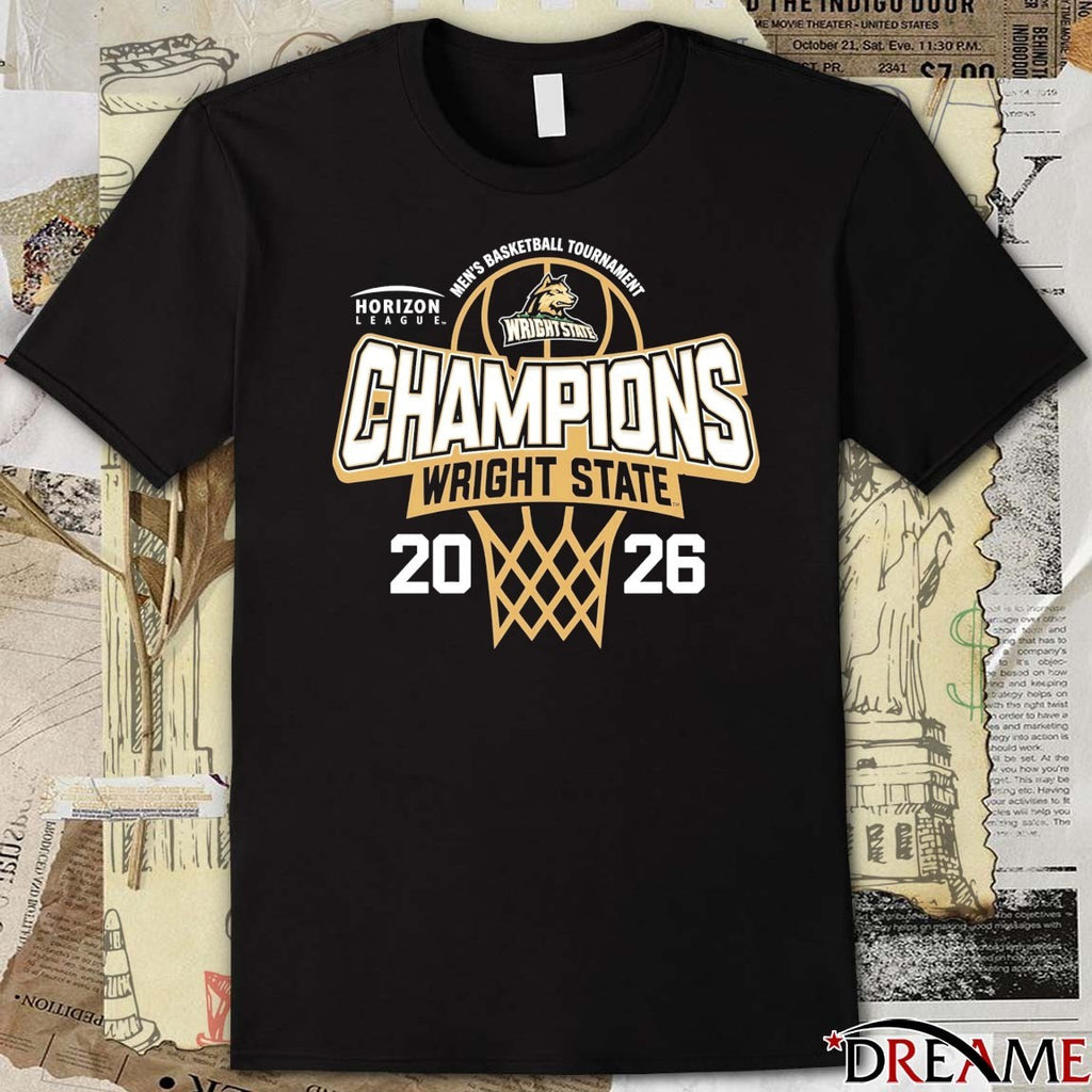 Wright State Raiders 2026 Horizon League Men’s Basketball Tournament Champions t-shirt