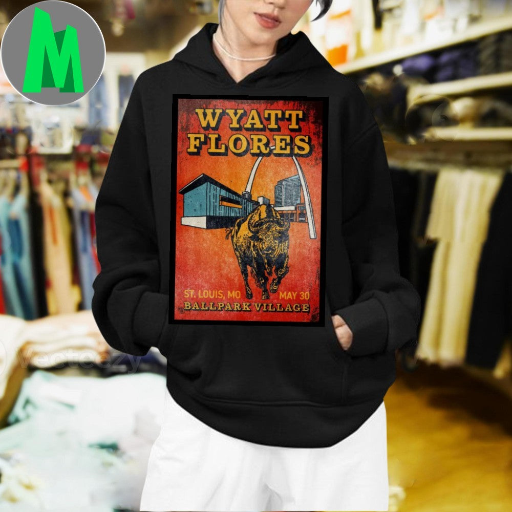 Wyatt Flores St. Louis 2025 Concert Poster T-Shirt Ballpark Village Country Music Fan Apparel