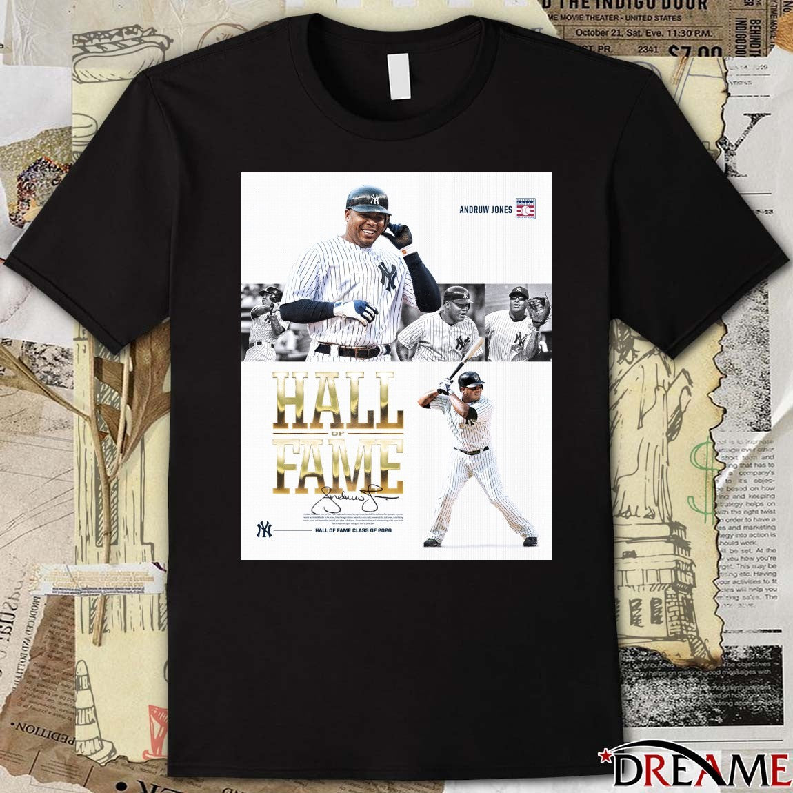 Yankees Congratulations Andruw Jones National Baseball Hall of Fame Class Of 2025 Signature Poster t-shirt