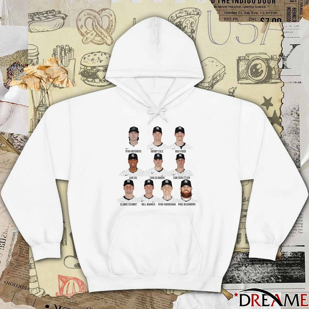 Yankees Ryan Weathers Gerrit Cole Max Fried Luis Gil Carlos Rodón Cam Schlittler t-shirt