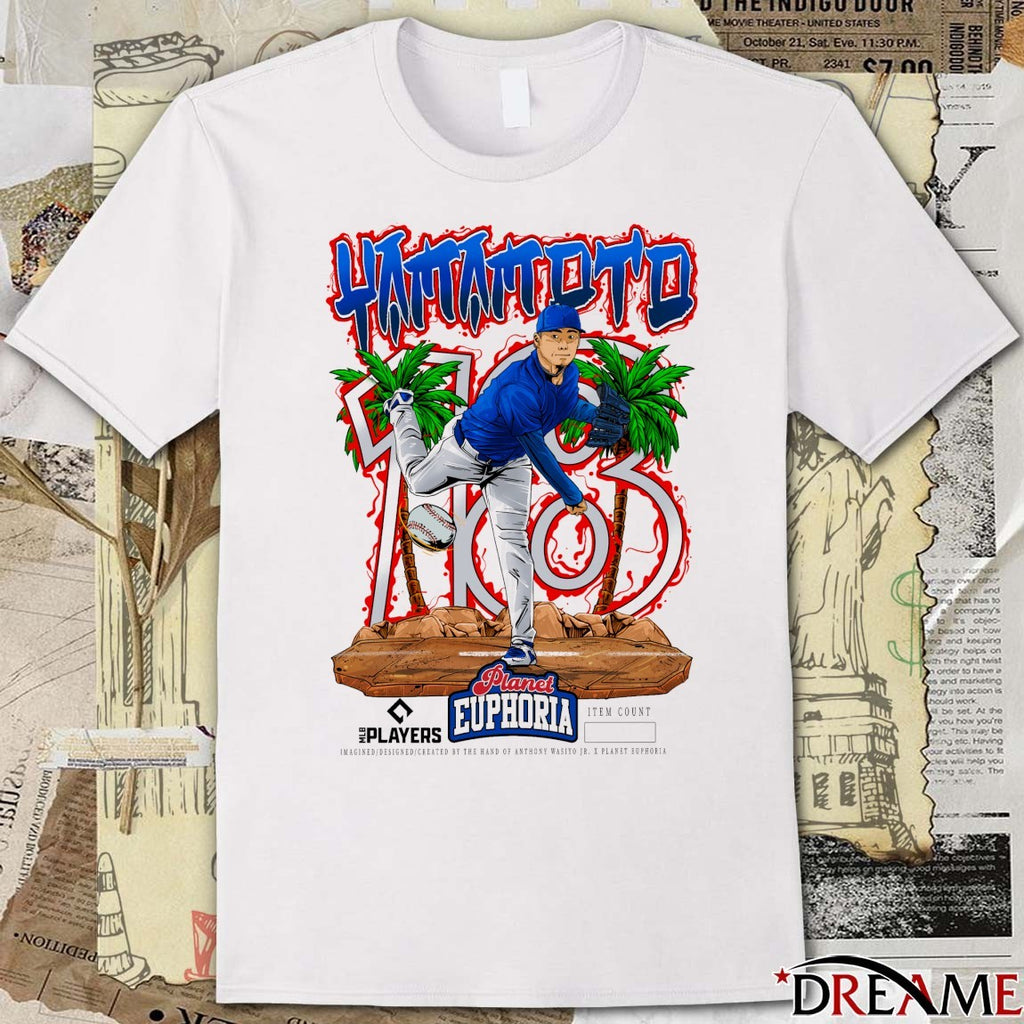 Yoshinobu Yamamoto Los Angeles Dodgers MLB 2026 Planet Euphoria Art t-shirt