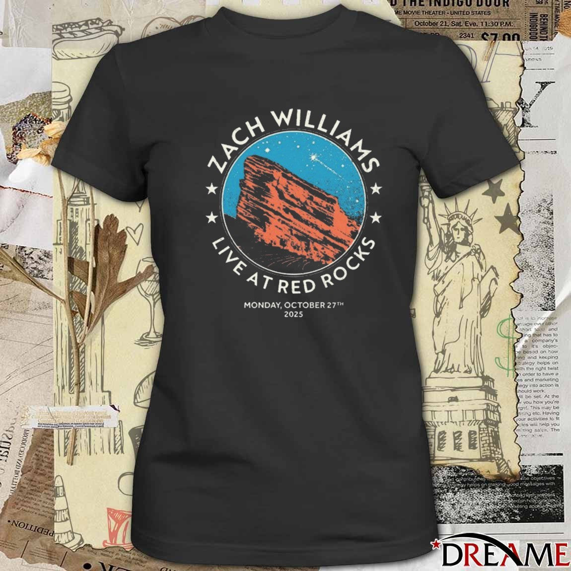 Zach Williams October 27 2025 Live At Red Rocks Morrison, Colorado Tour t-shirt