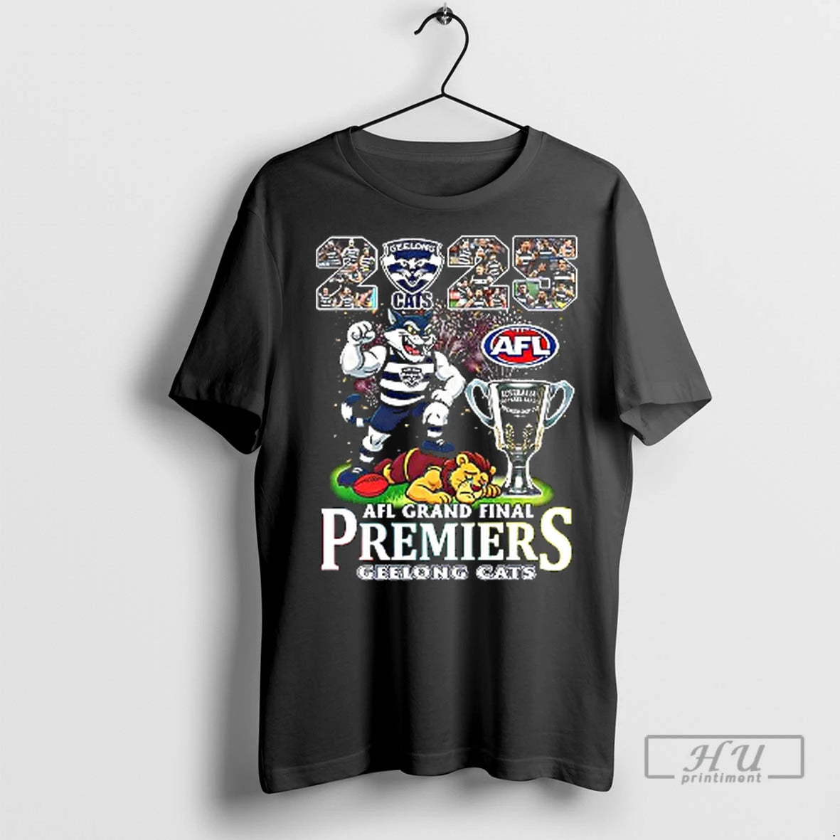 Officials 2025 Afl Grand Final Premiers Geelong Cats Mascot T Shirt