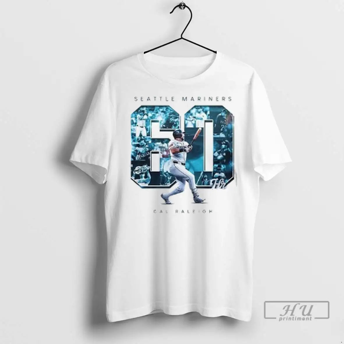 Officials 2025 Mariners Cal Raleigh 60 Home Runs T Shirt