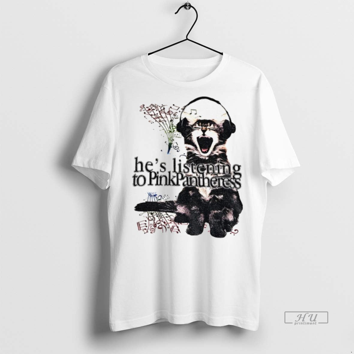Officials Cat Listen Music Hes Listening To Pink Pantheress Vintage T Shirt Sweater