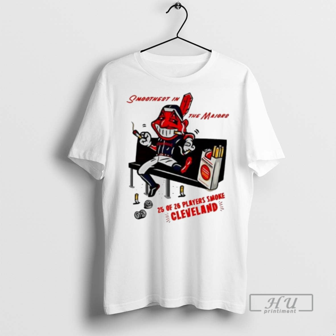 Officials Cleveland Guardians Baseball American League Central Champs 2025 Cigarettes Chief Wahoo T Shirt