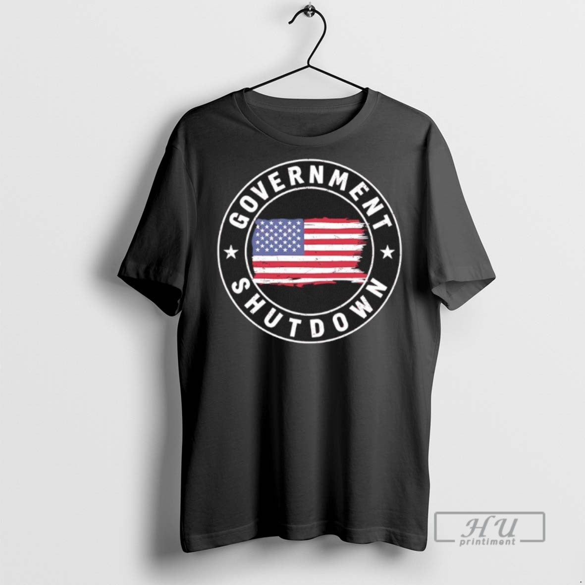 Officials Government Shutdown American Flag Logo T Shirt
