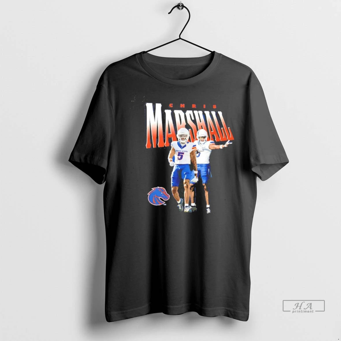 Officials Trendy Chris Marshall Boise State Broncos Illustrated Tee Shirt Sweater