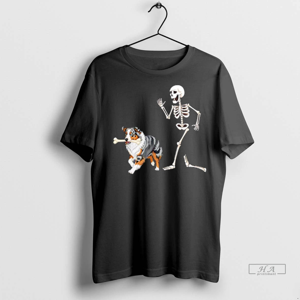 Officials Trendy Halloween Australian Shepherd And Skeleton Shirt Sweater