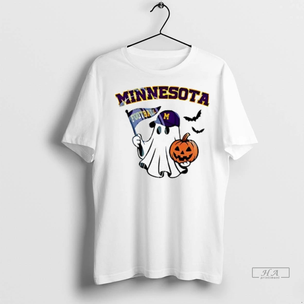 Officials Trendy Halloween Ghost Minnesota Vikings Football Flag Pumpkin Ladies Shirt Sweater