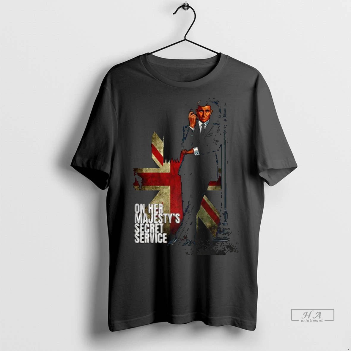 Officials Trendy James Bond On Her Majestys Secret Service English Flag Graphic Shirt Sweater